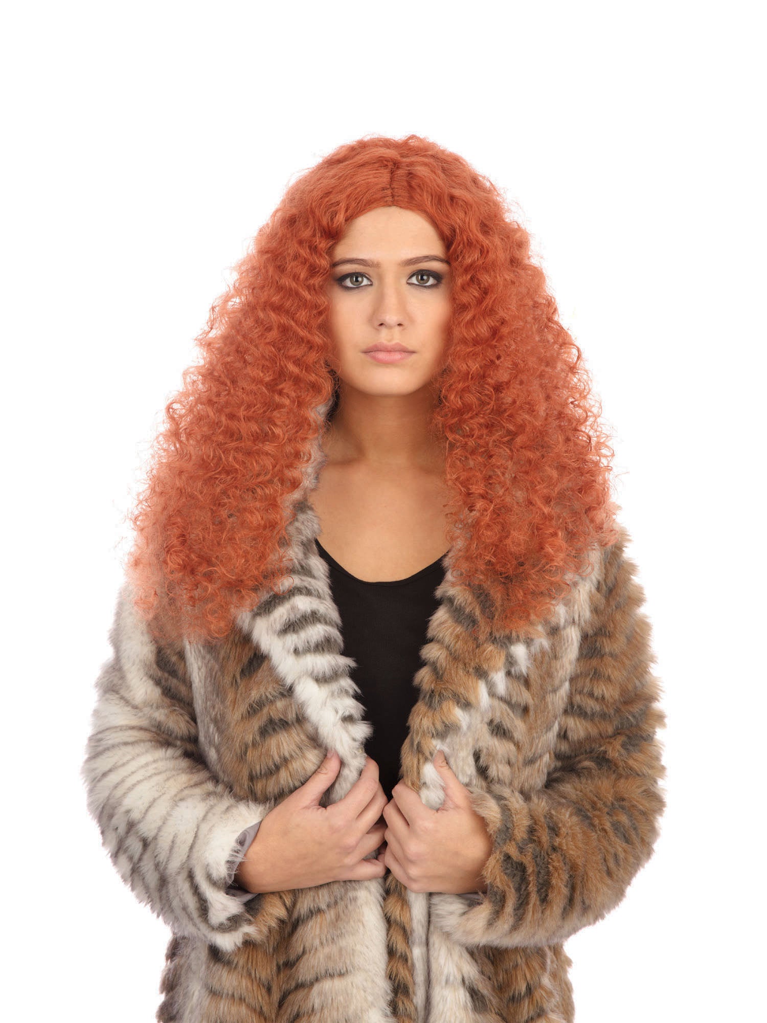 Long Auburn Frizzy Wig