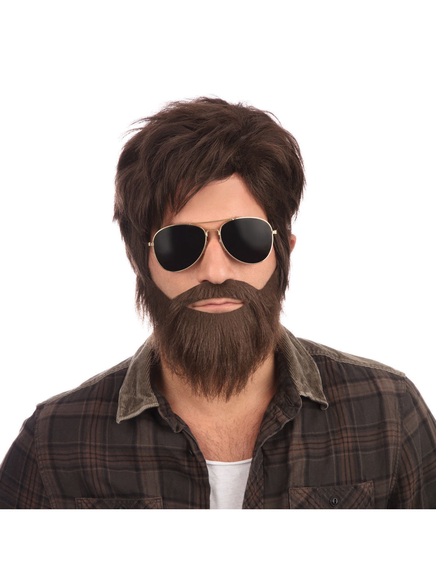 Hungover, Brown, Hungover, Wigs, One Size, Front
