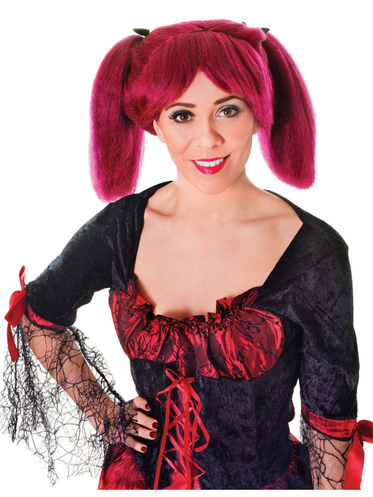 Steampunk, Burgundy, Forum, Wigs, One Size, Front