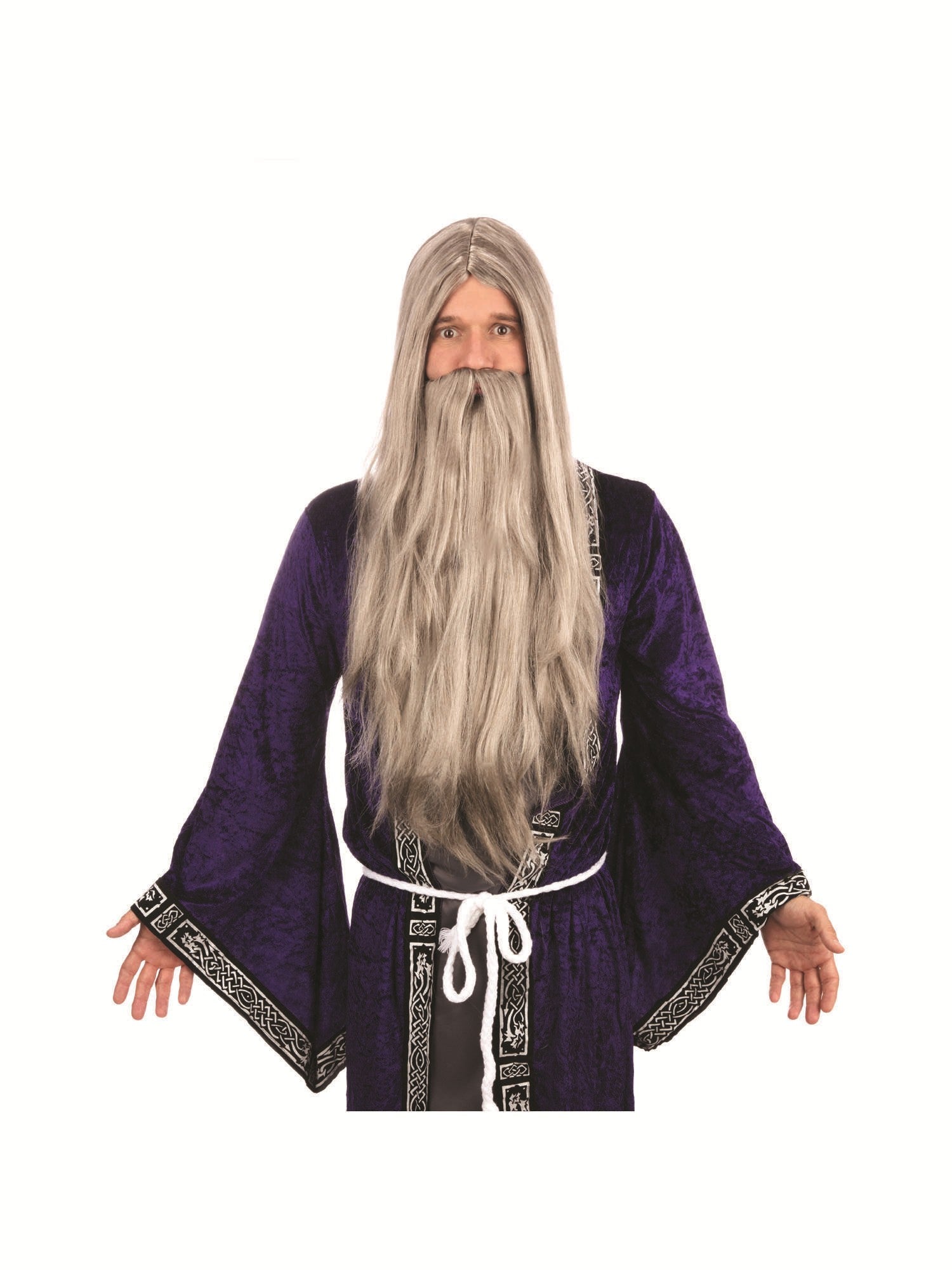 Wizard Wig and Beard Long Grey