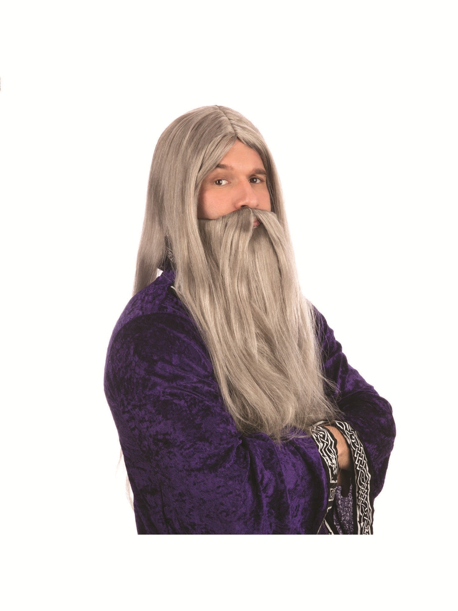 Wizard Wig and Beard Long Grey
