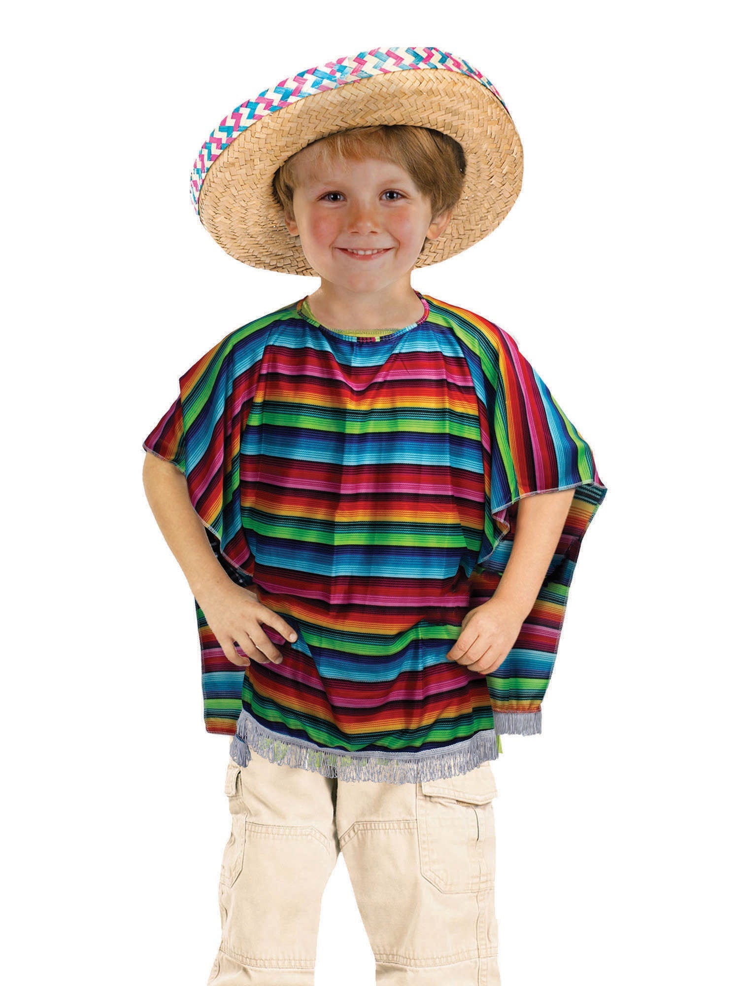 Poncho, Multi, Forum, Kids Costumes, One Size, Front