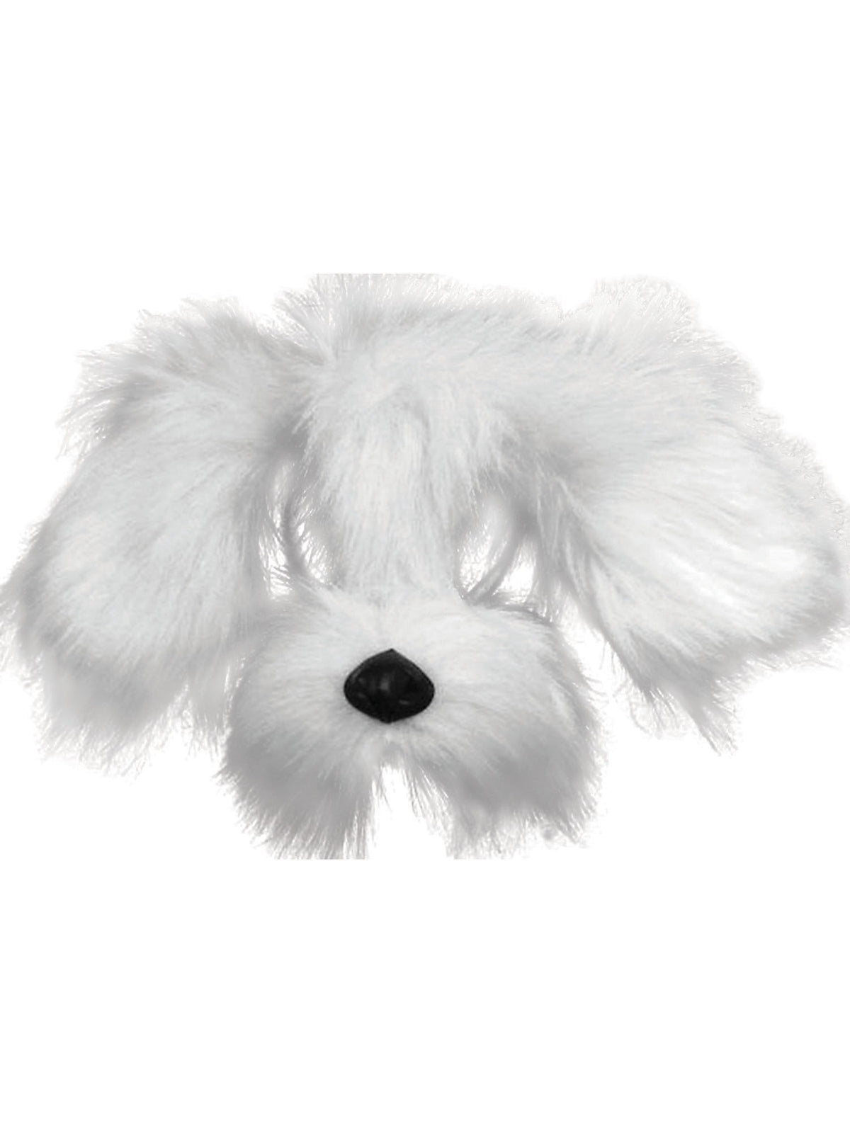 White Shaggy Dog Mask With Sound