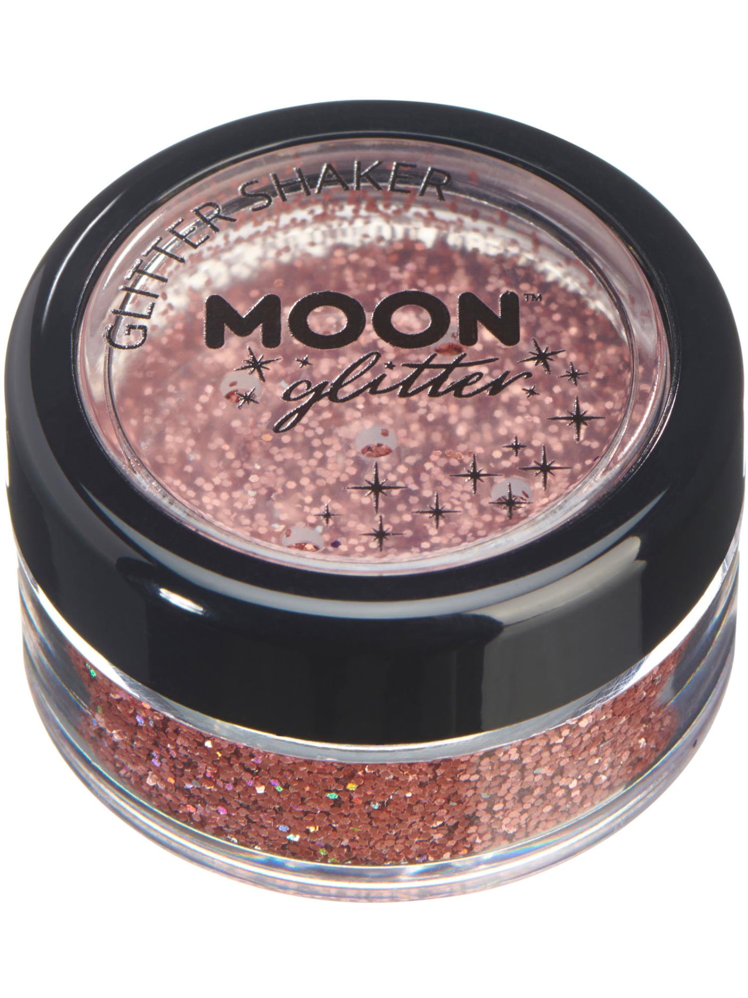 Moon Glitter Holographic Glitter Shakers,Rose Gold