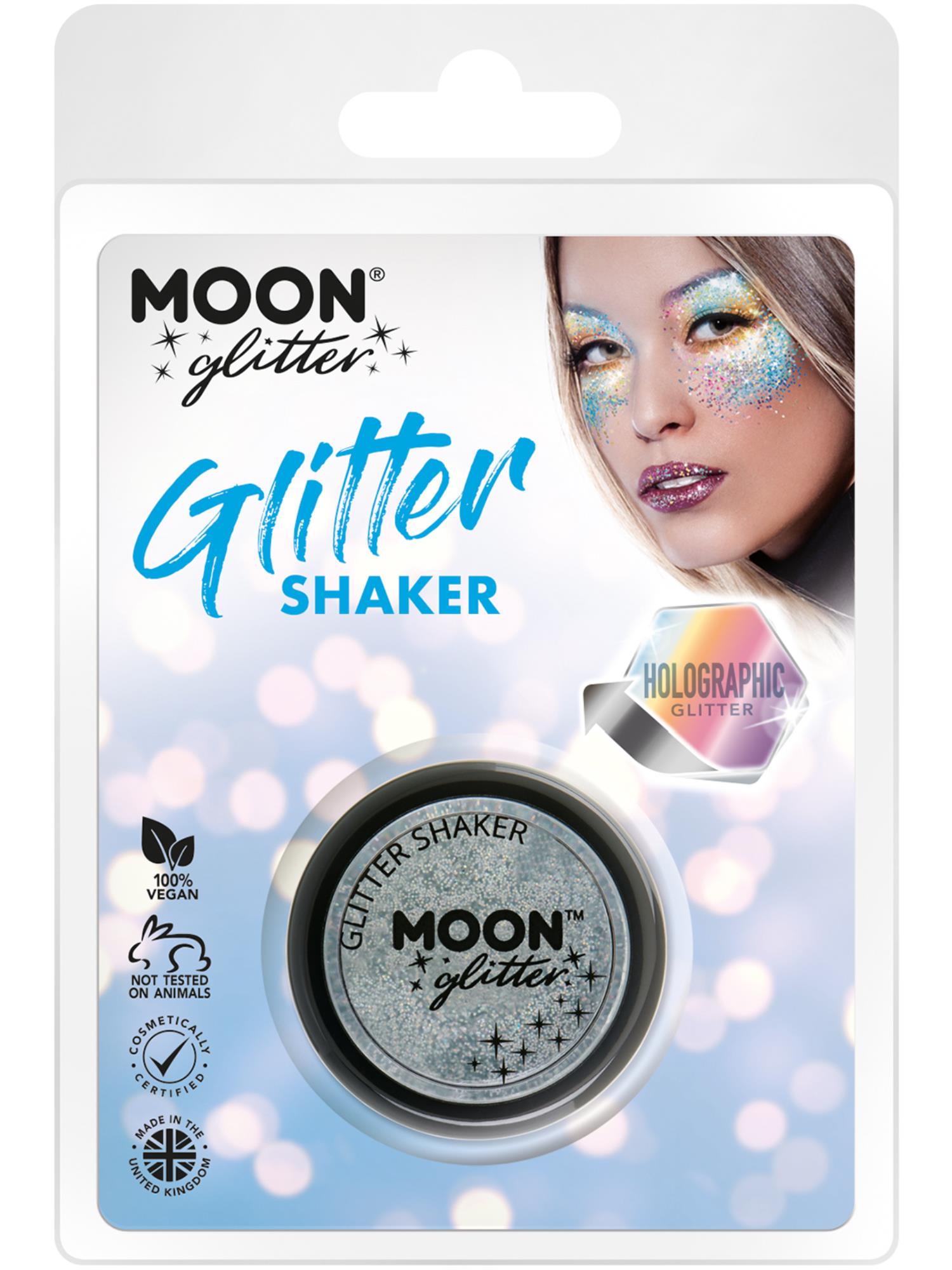 Moon Glitter Holographic Glitter Shakers, Silver