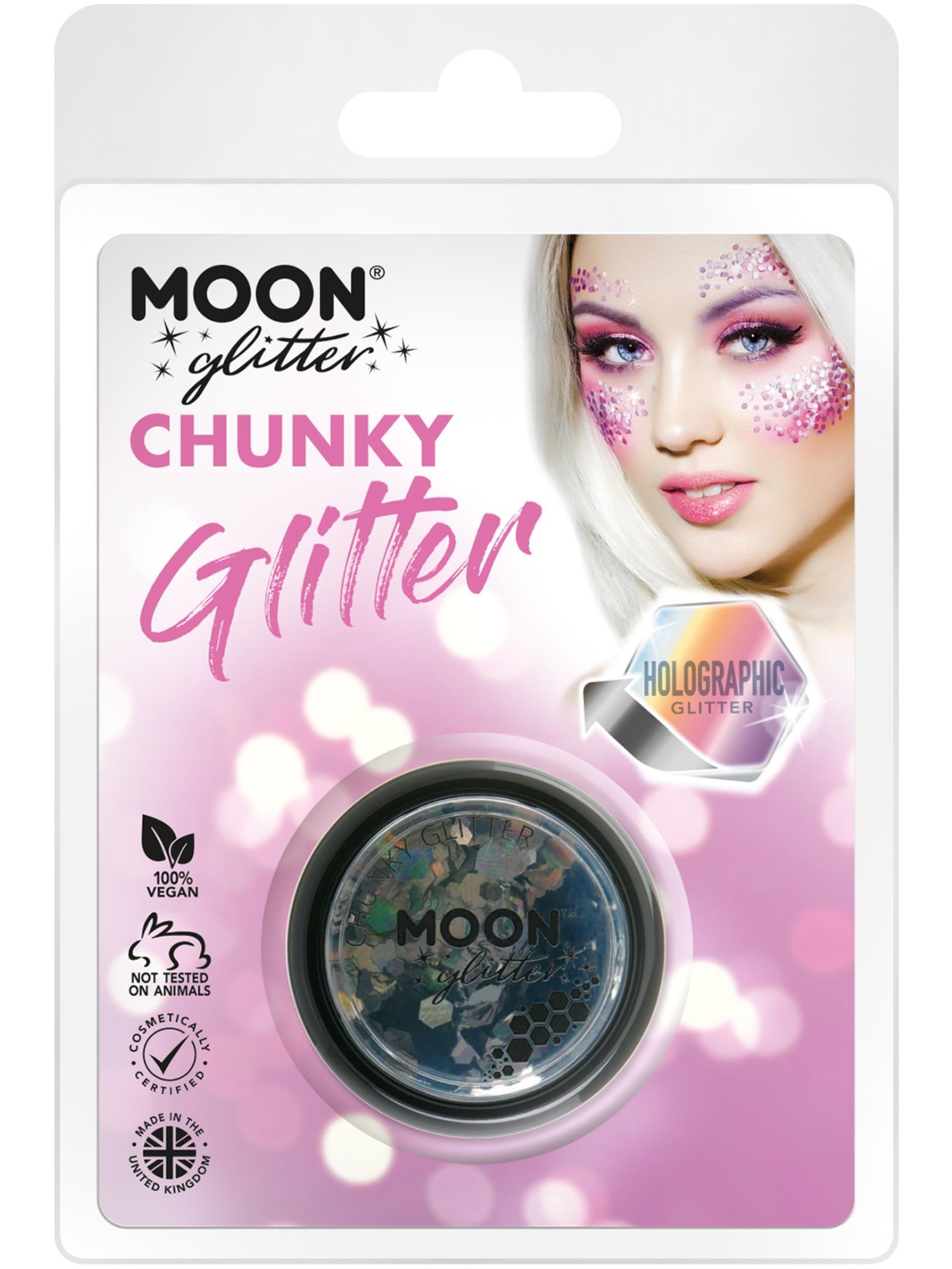 Moon Glitter Holographic Chunky Glitter, Black
