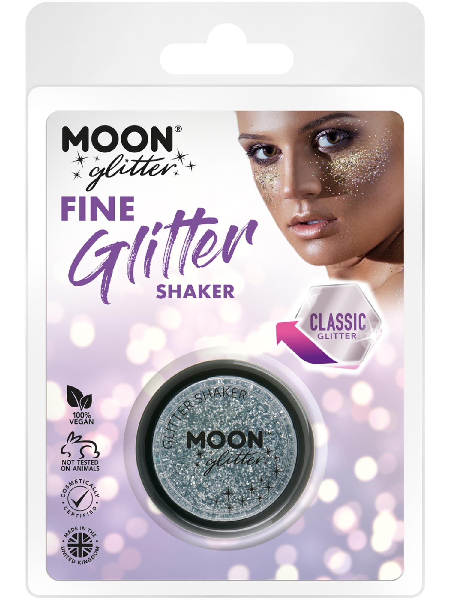 Moon Glitter Classic Fine Glitter Shakers, Silver
