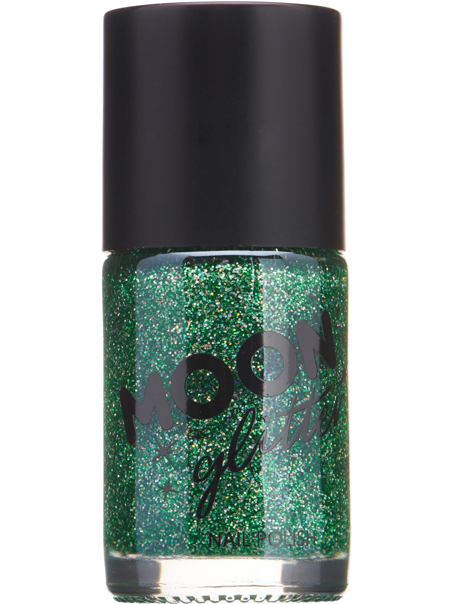 Moon Glitter Holographic Nail Polish, Green
