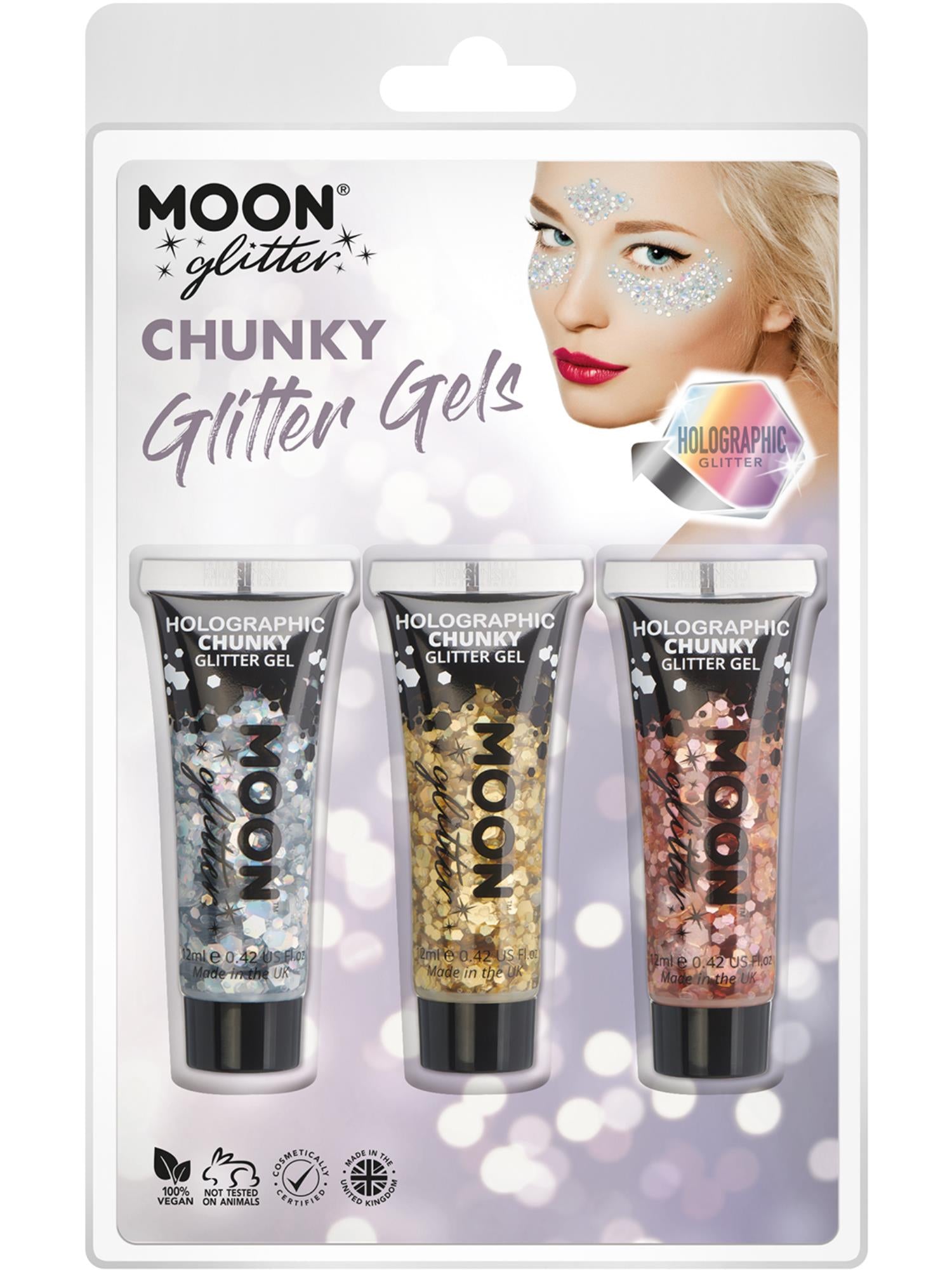 Moon Glitter Holographic Chunky Glitter Gel,