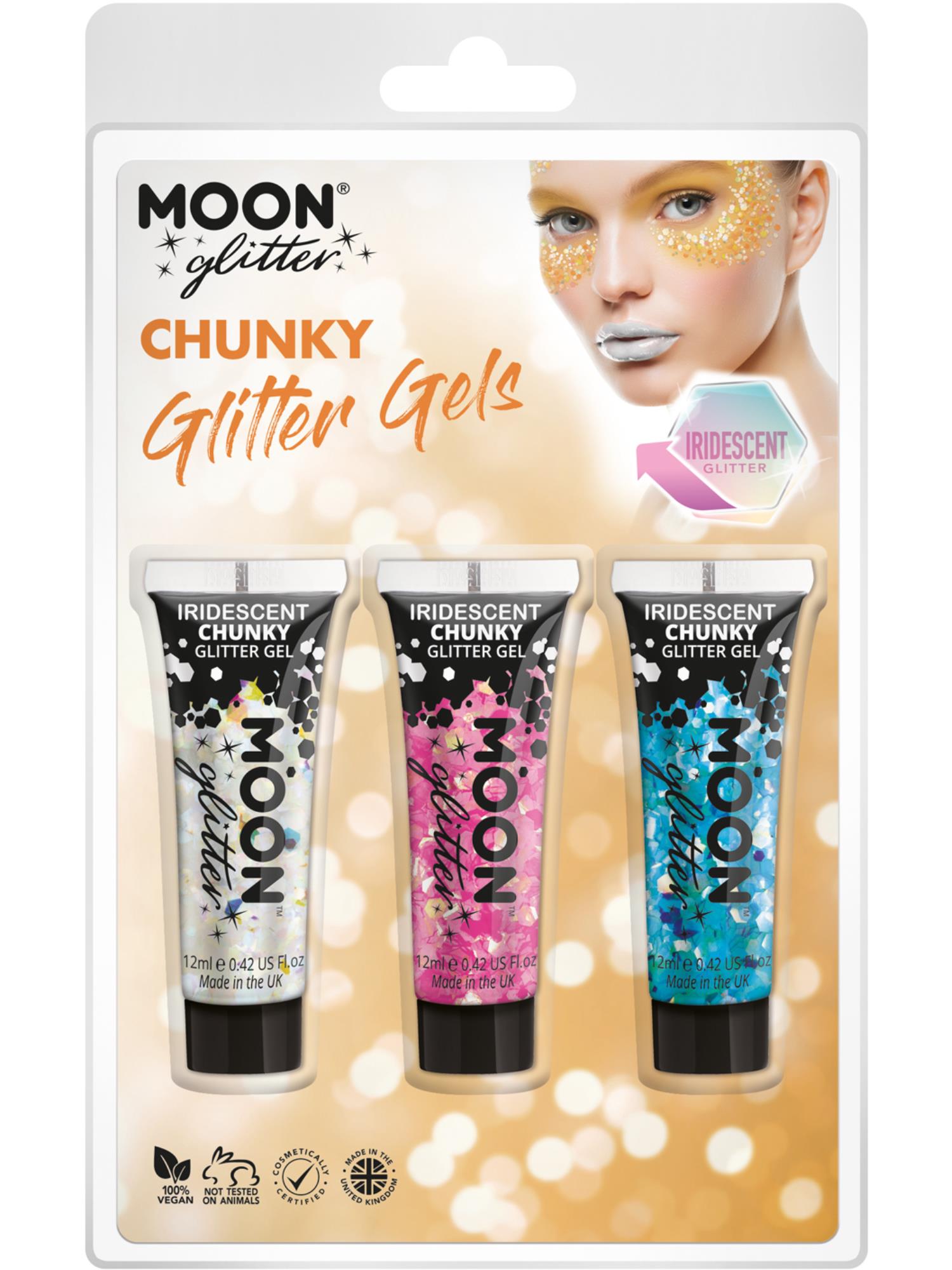 Moon Glitter Iridescent Chunky Glitter Gel,