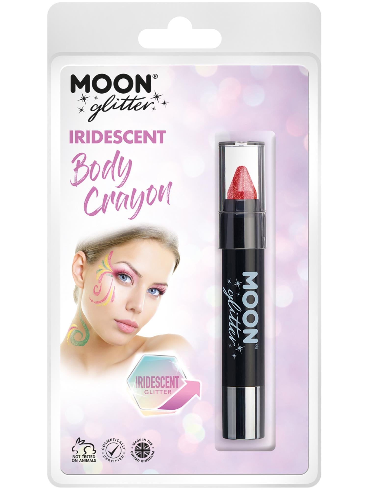 Moon Glitter Iridescent Body Crayons, Cherry