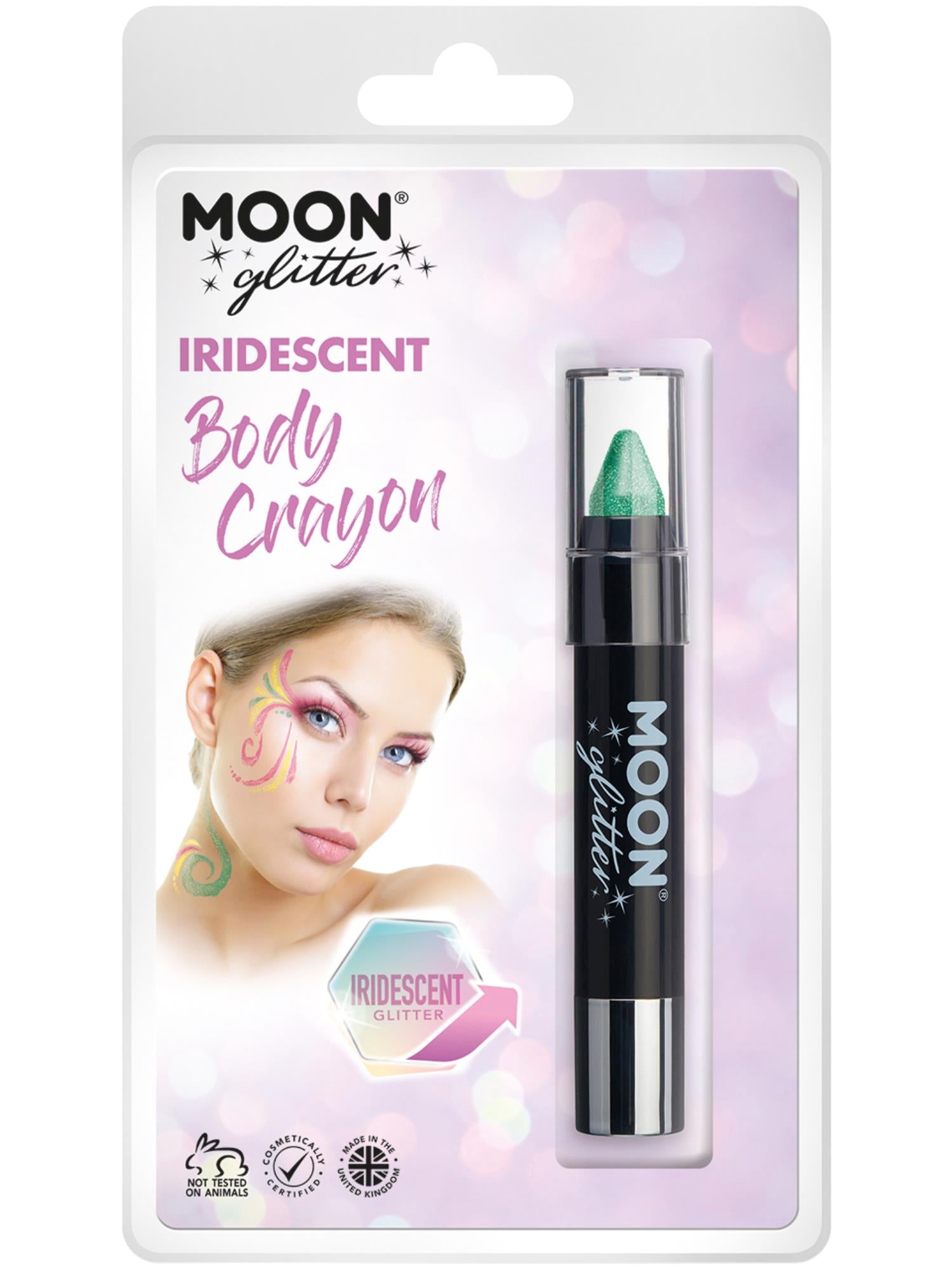 Moon Glitter Iridescent Body Crayons, Green