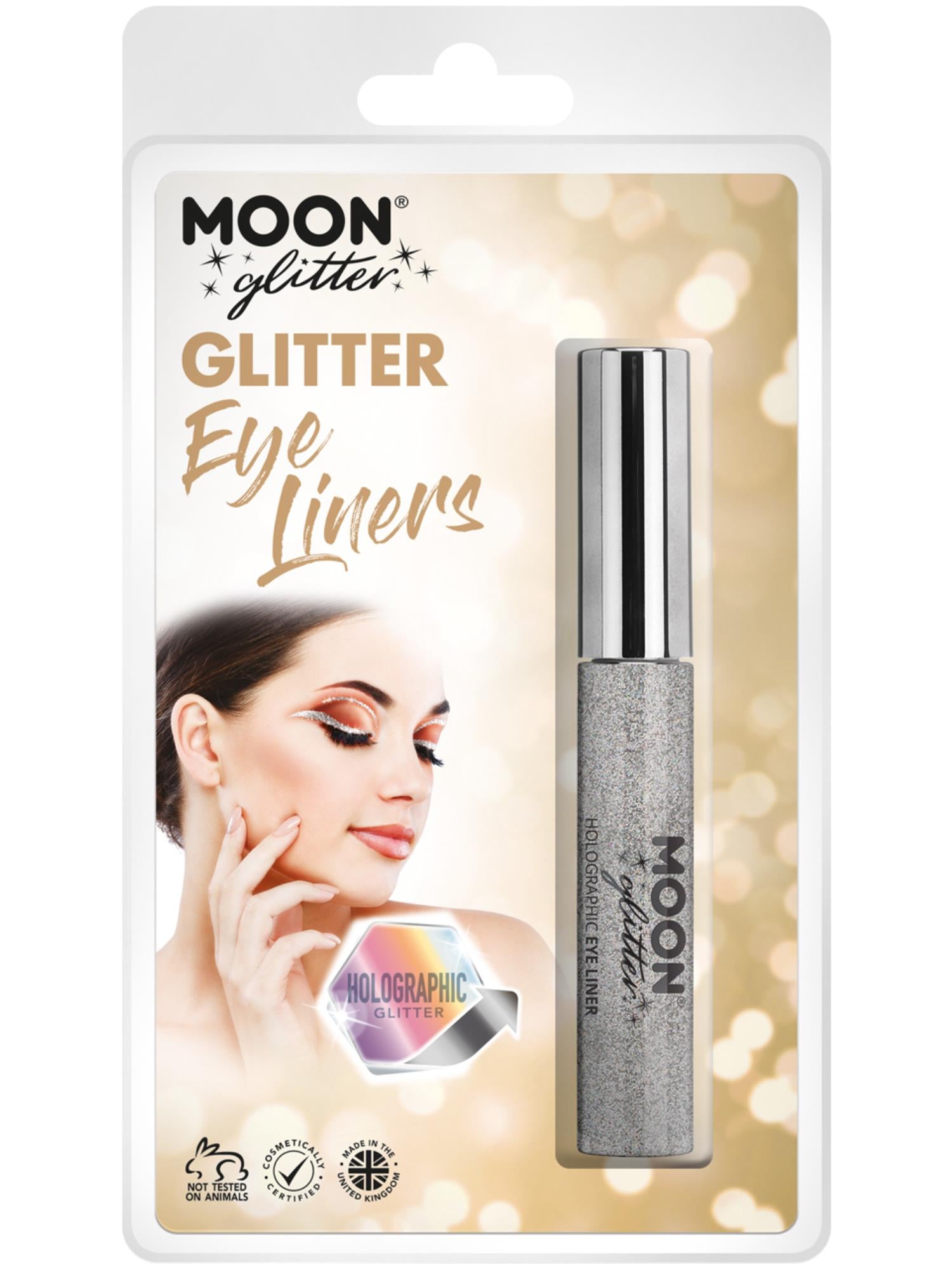 Moon Glitter Holographic Glitter Eye Liner, Silver