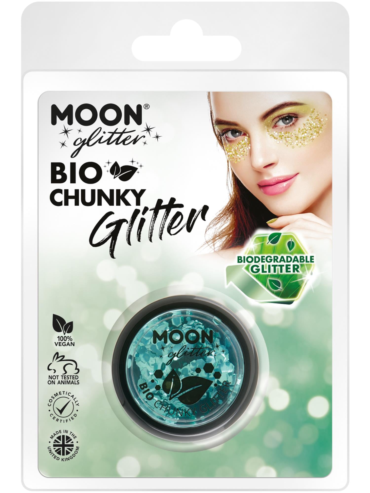Moon Glitter Bio Chunky Glitter, Turquoise