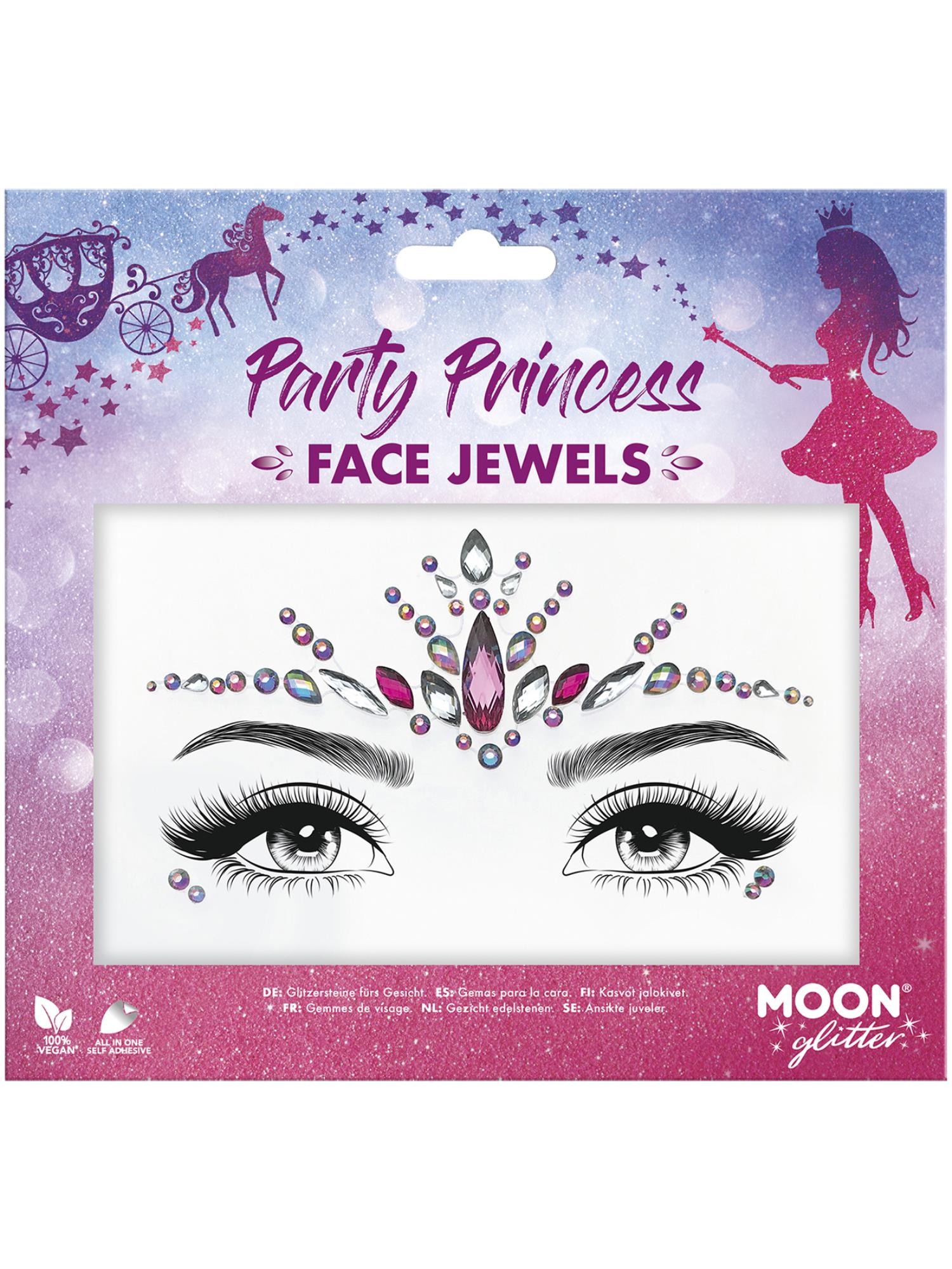 Moon Glitter Face Jewels, Party Princess