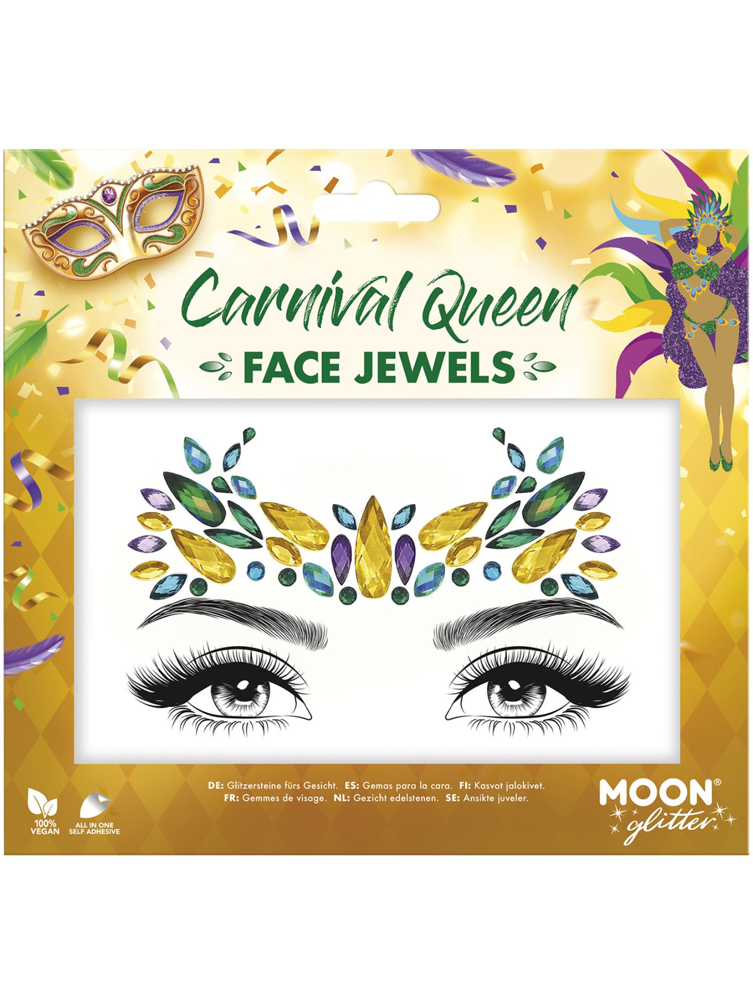 Moon Glitter Face Jewels, Carnival Queen