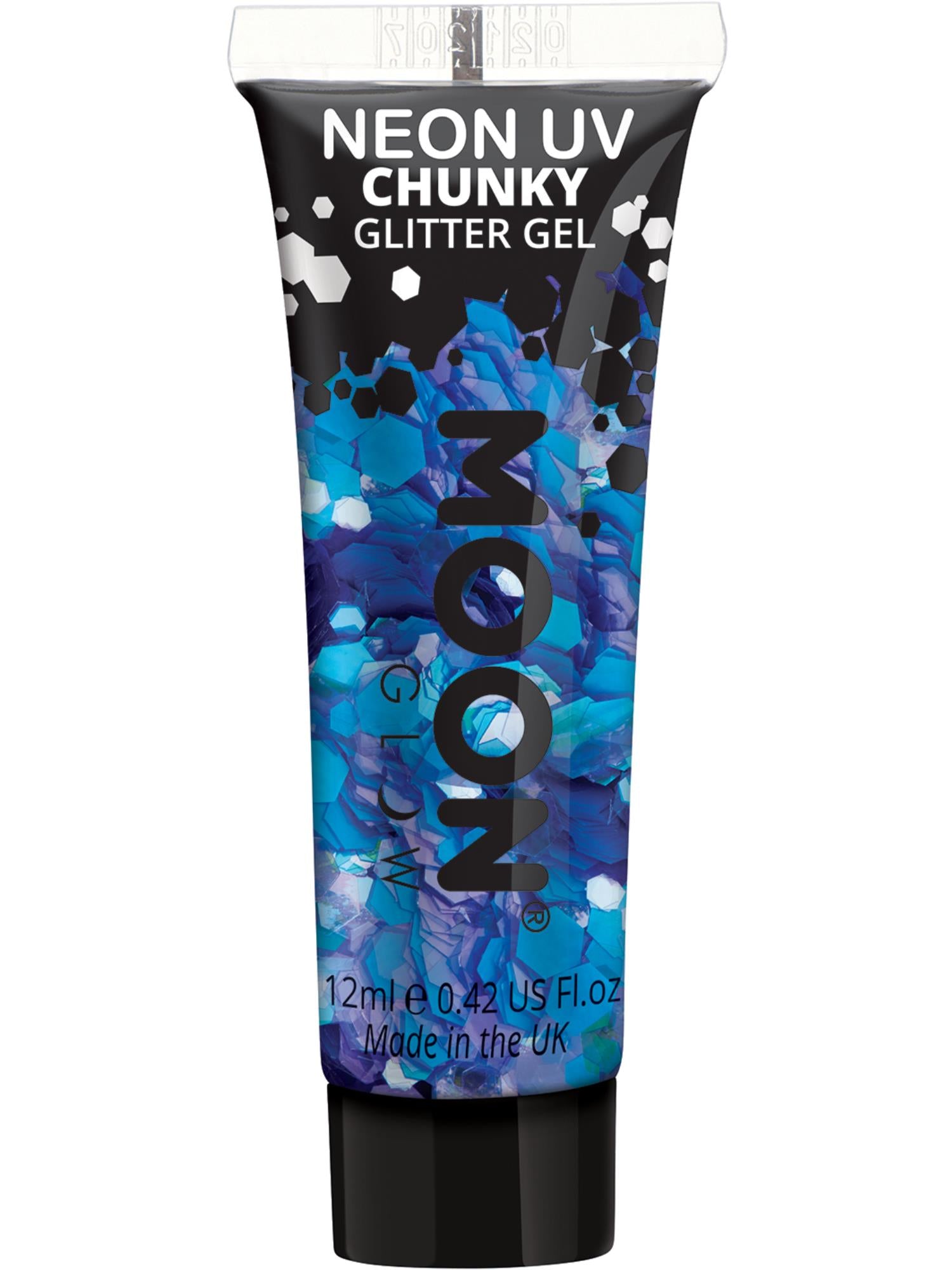 Moon Glow - Neon UV Chunky Glitter Gel, Blue