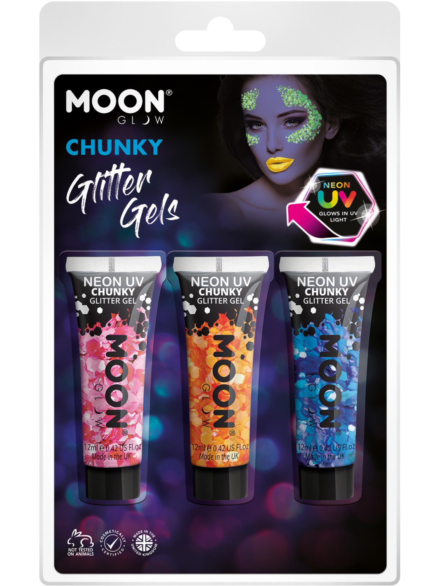 Moon Glow - Neon UV Chunky Glitter Gel,