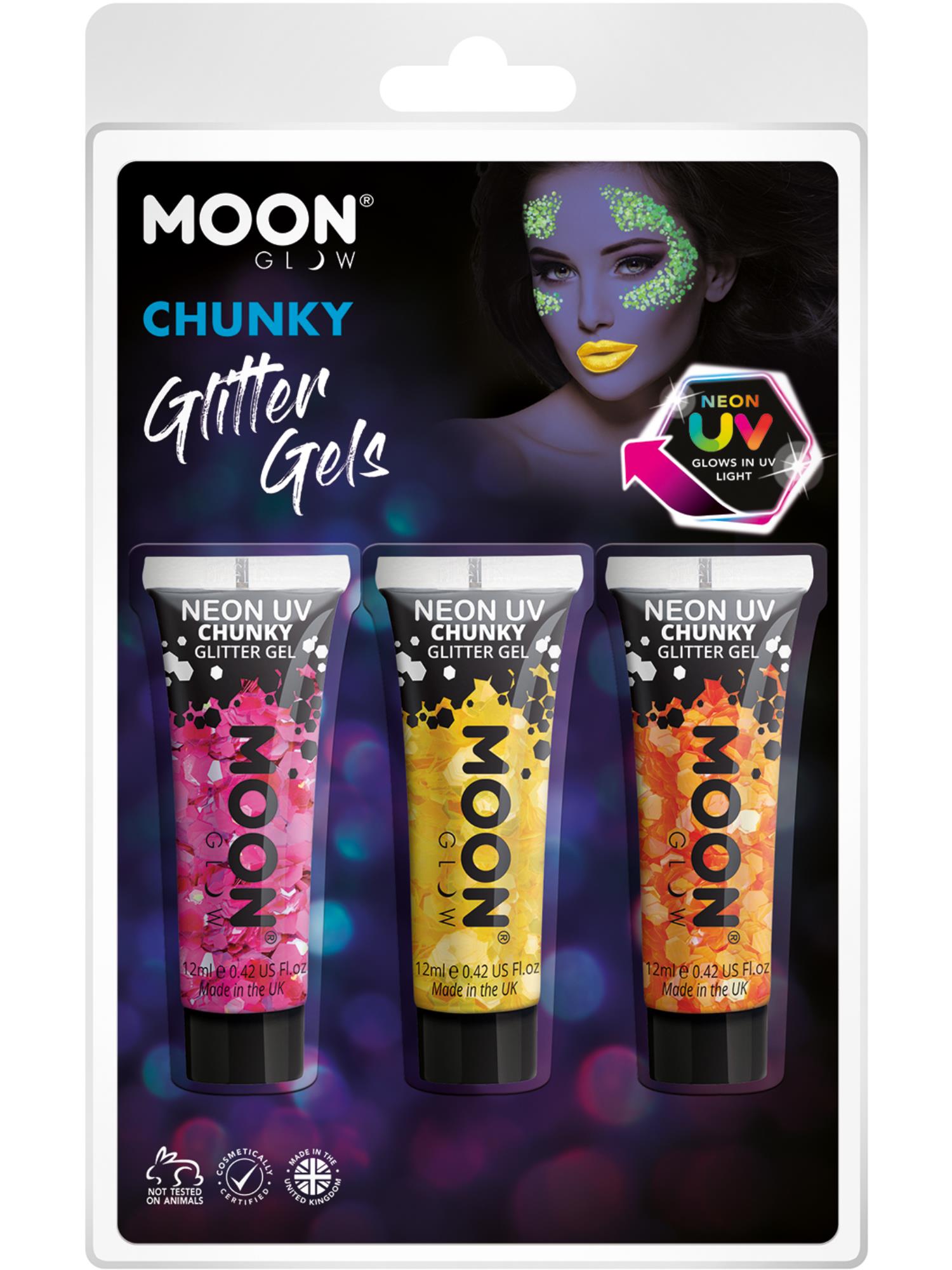 Moon Glow - Neon UV Chunky Glitter Gel,