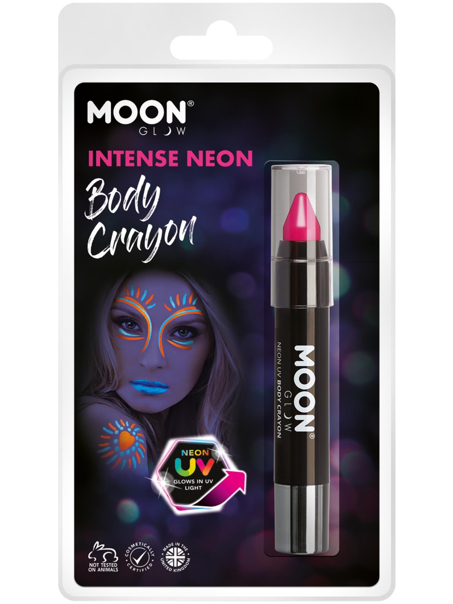 Moon Glow Intense Neon UV Body Crayons, Intense Pi