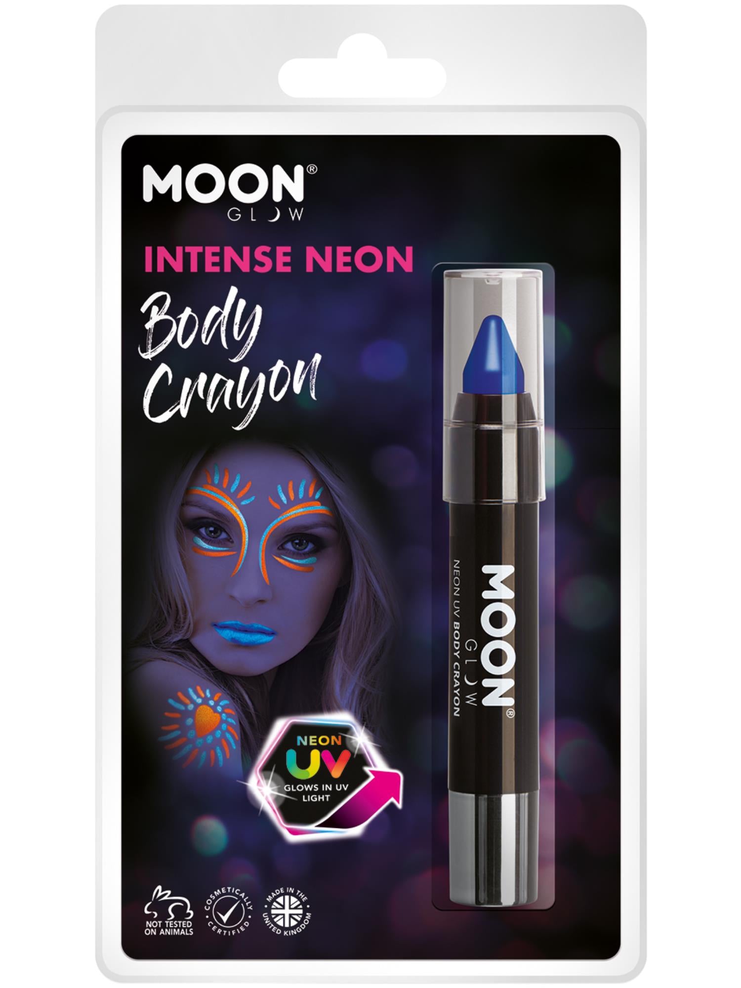 Moon Glow Intense Neon UV Body Crayons, Intense Bl