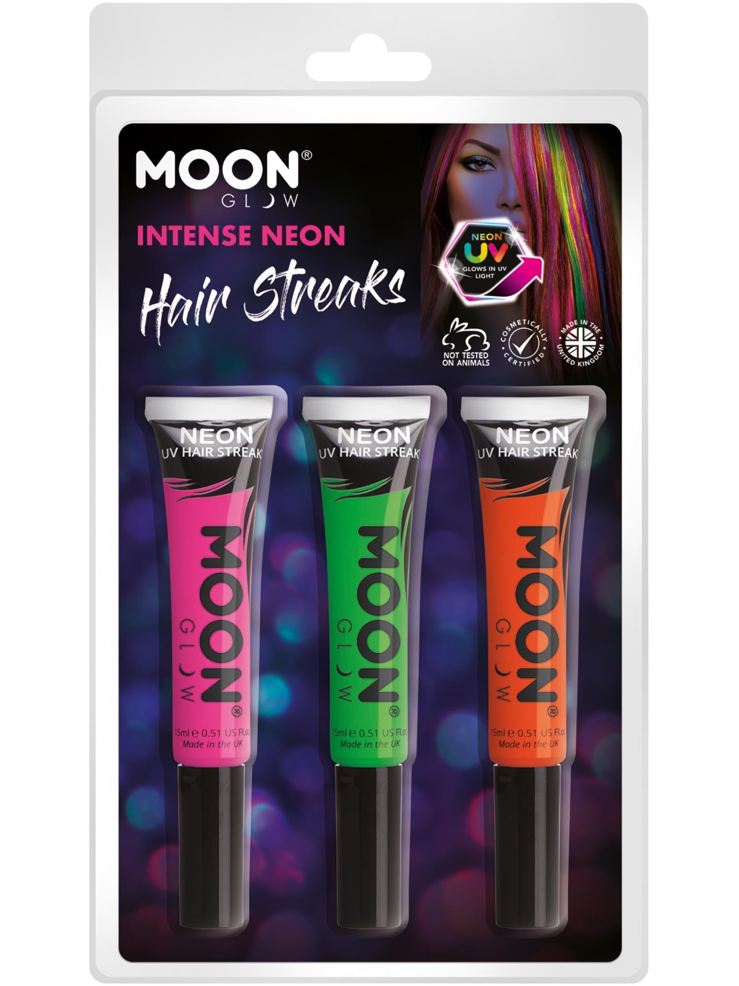 Moon Glow Intense Neon UV Hair Streaks,