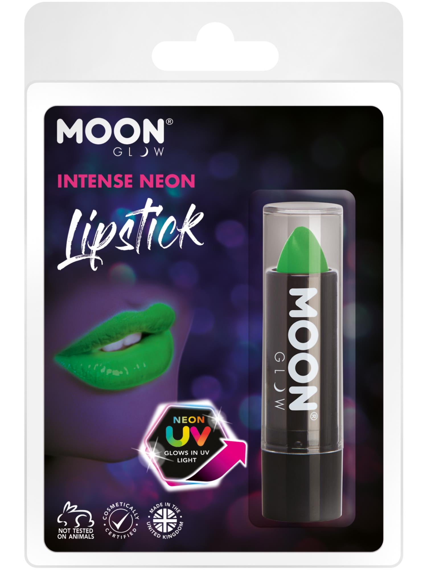 Moon Glow Intense Neon UV Lipstick, Intense Green
