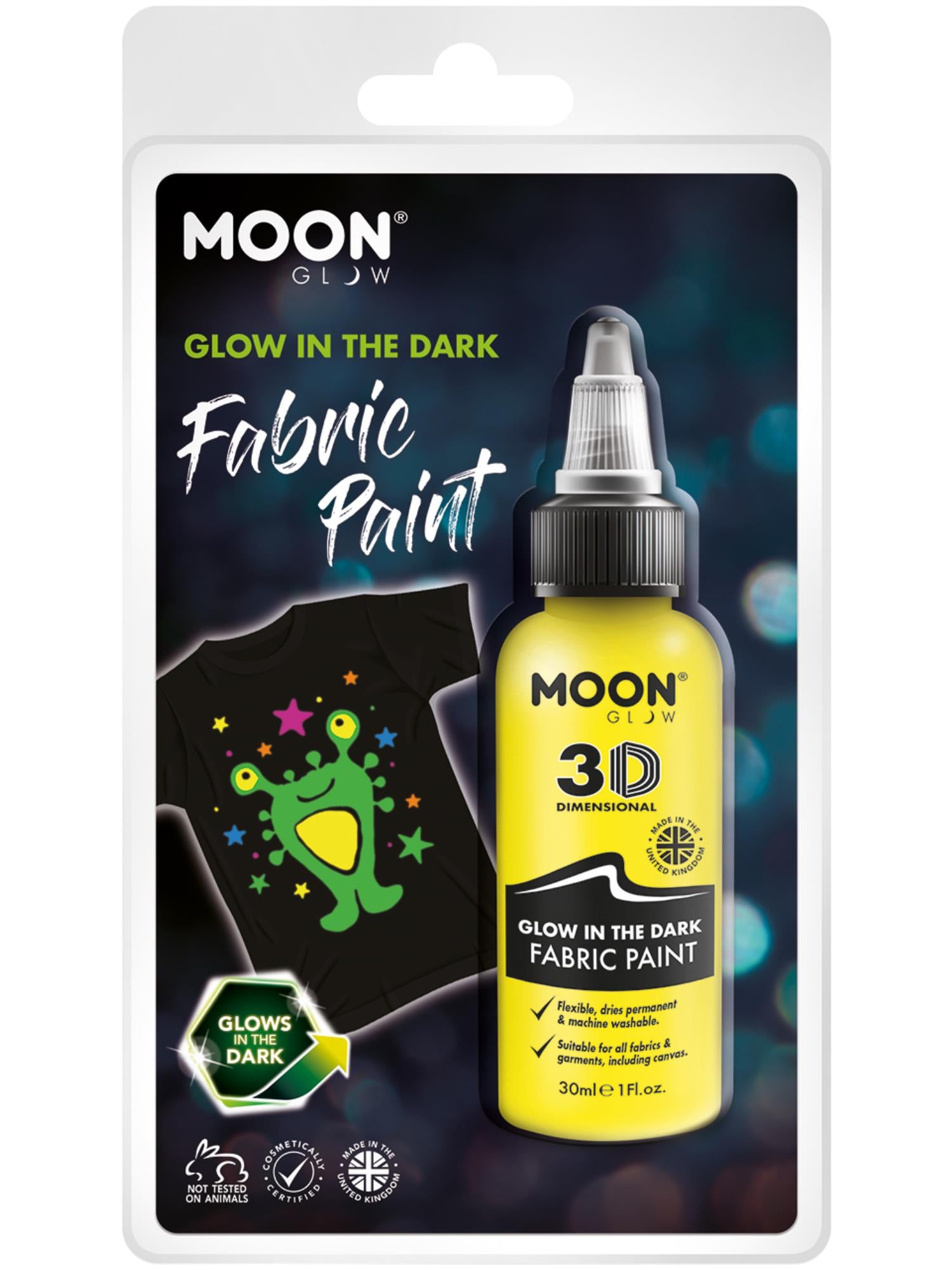 Moon Glow - Glow in the Dark Fabric Paint, Yellow