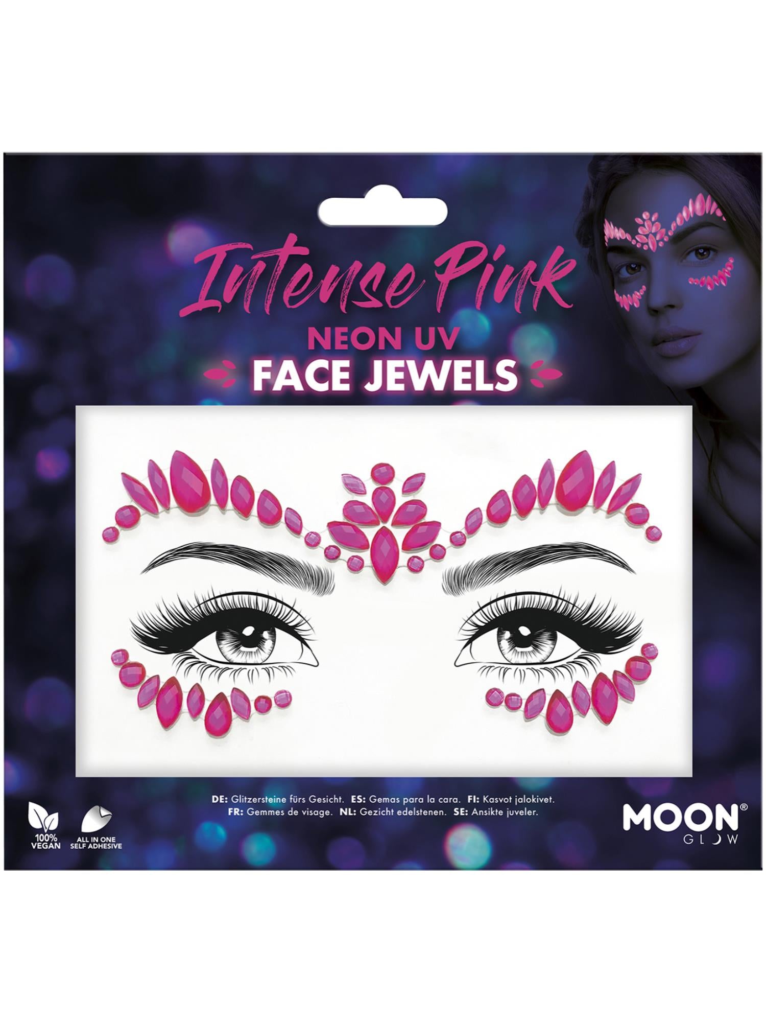 Moon Glow Face Jewels, Intense Pink
