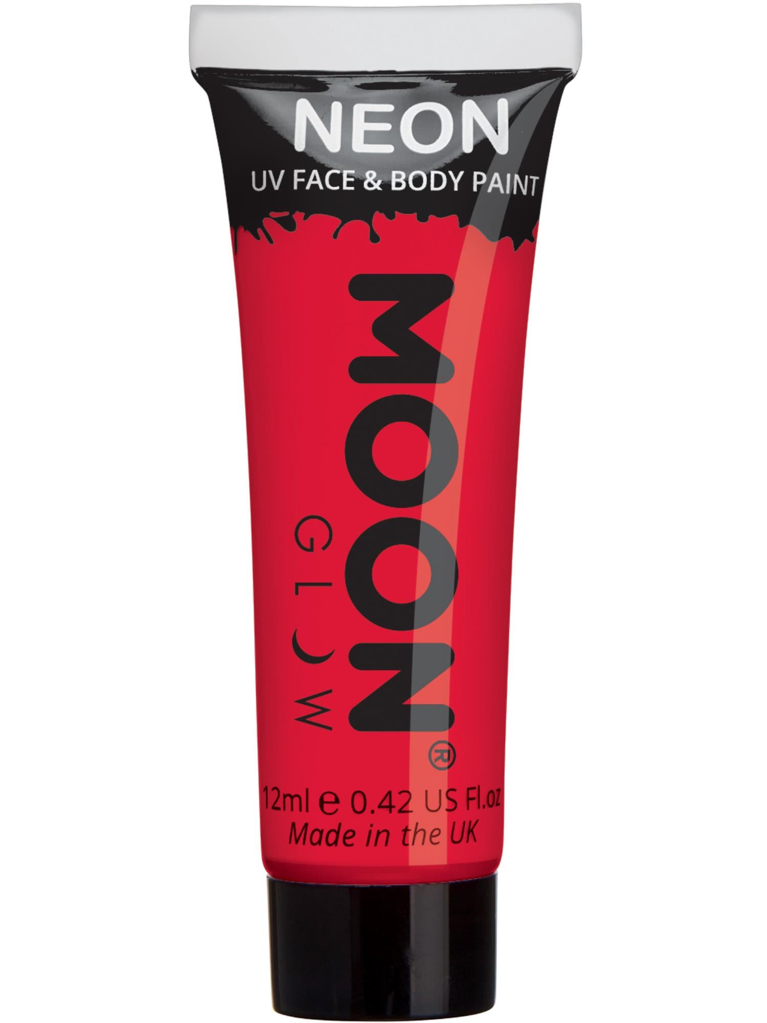 Moon Glow Intense Neon UV Face Paint, Intense Red