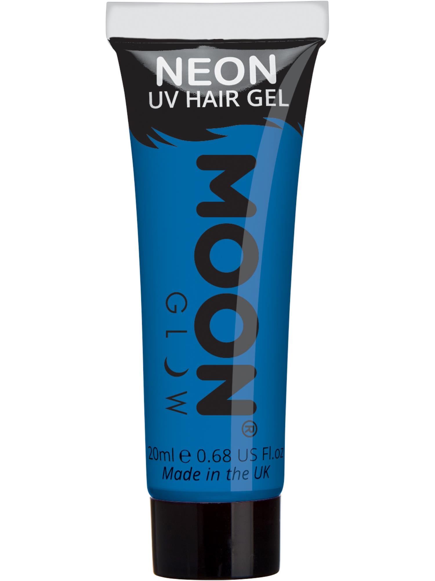 Moon Glow Intense Neon UV Hair Gel, Intense Blue
