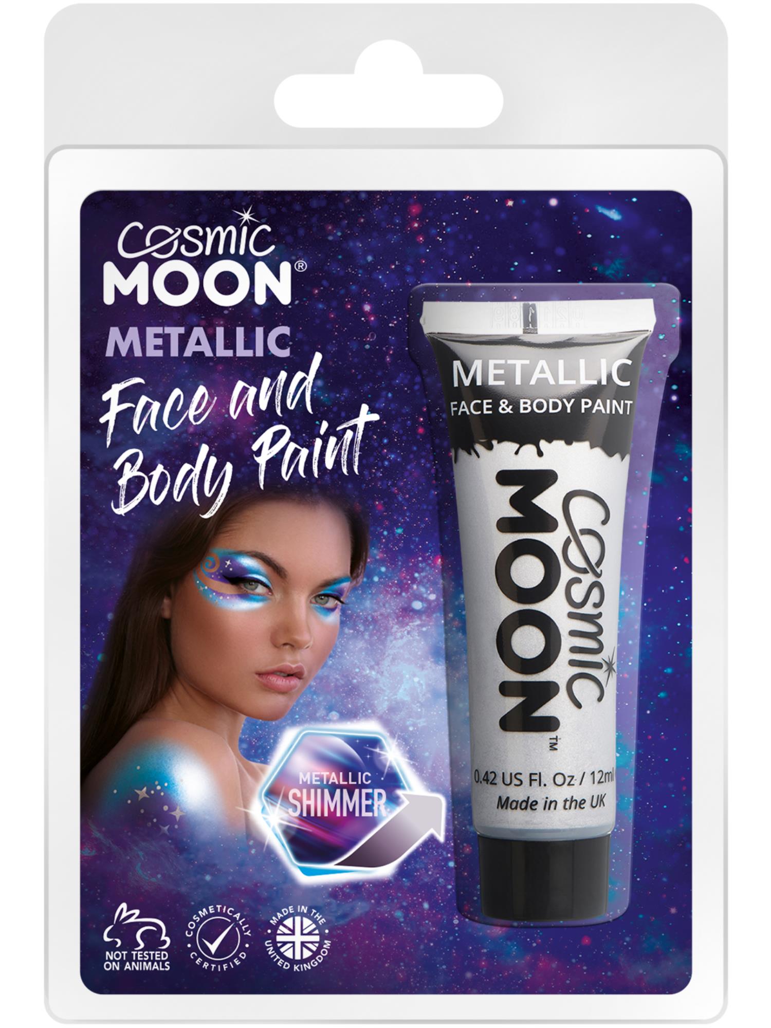Cosmic Moon Metallic Face & Body Paint, Silver