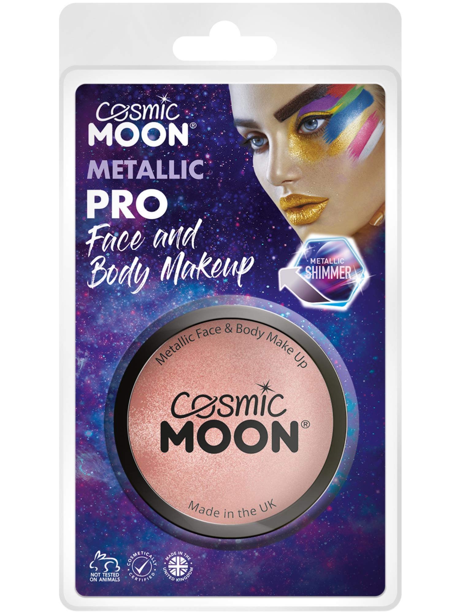 Cosmic Moon Metallic Pro Face Paint Cake Pots, Ros