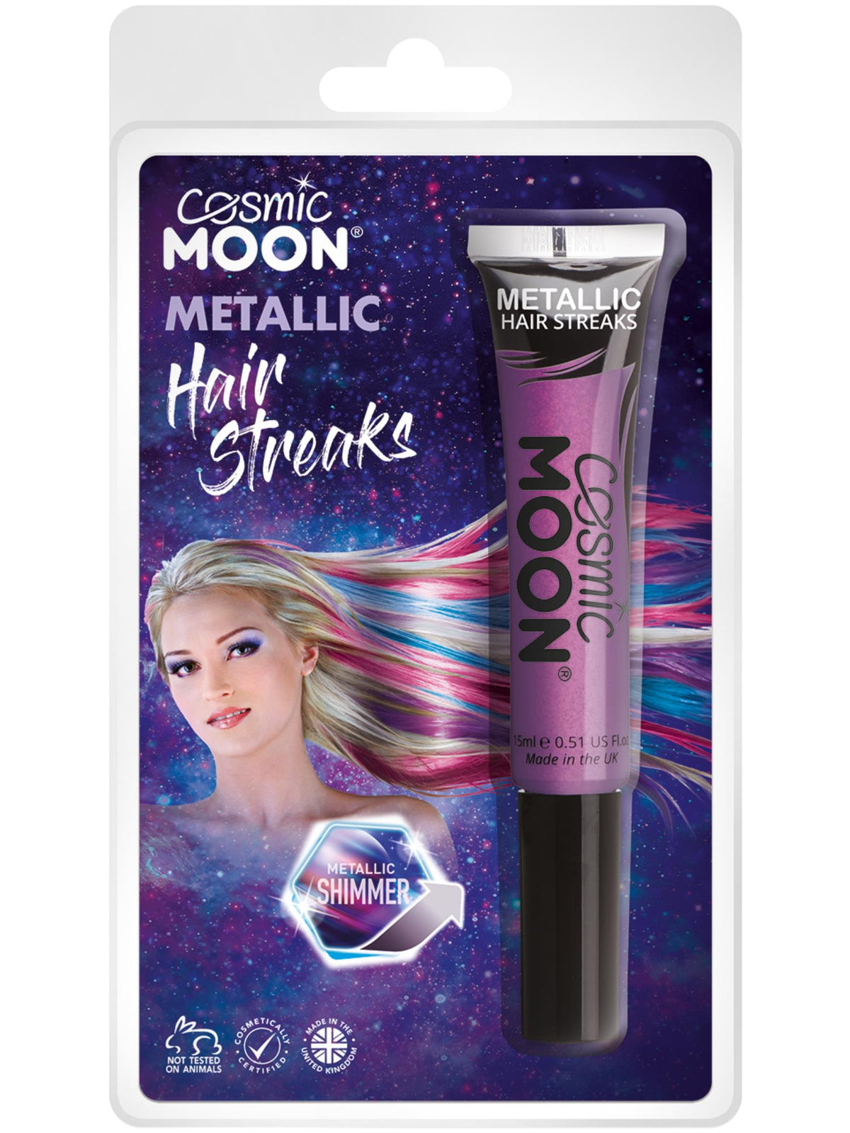 Cosmic Moon Metallic Hair Streaks, Purple