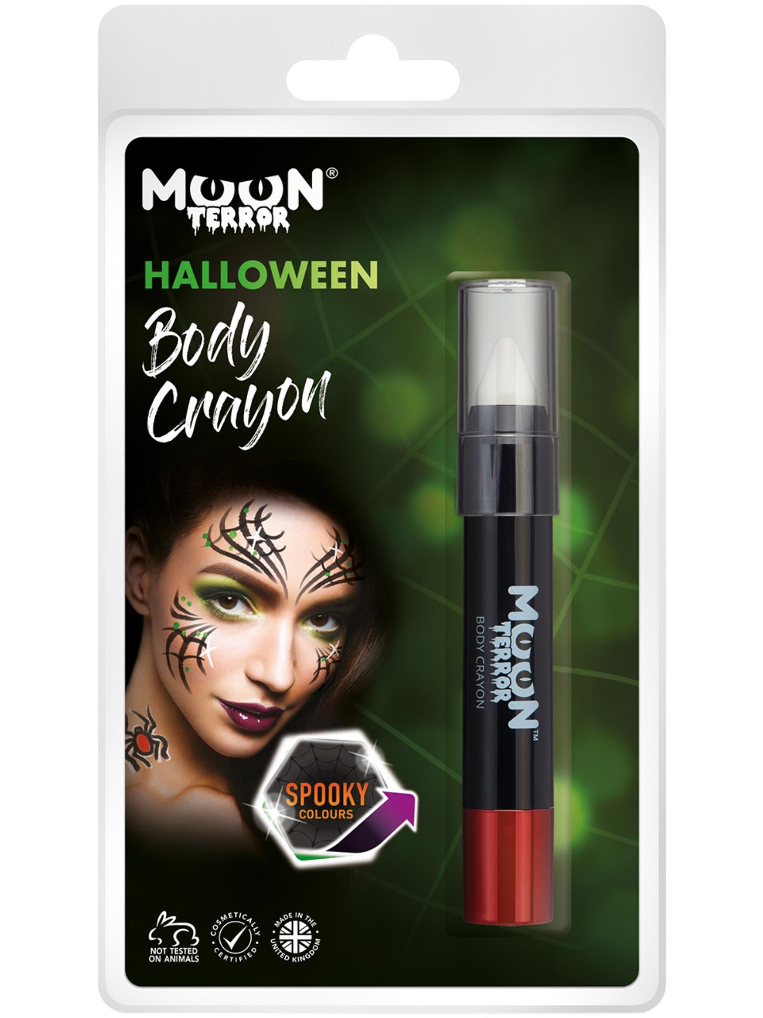Moon Terror Halloween Body Crayons, White