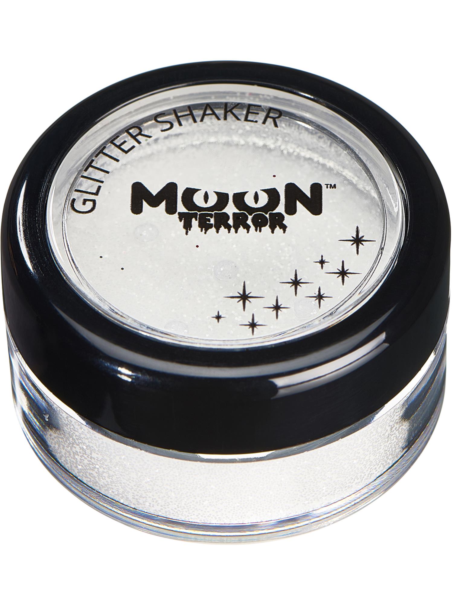 Moon Terror Halloween Glitter Shakers, White