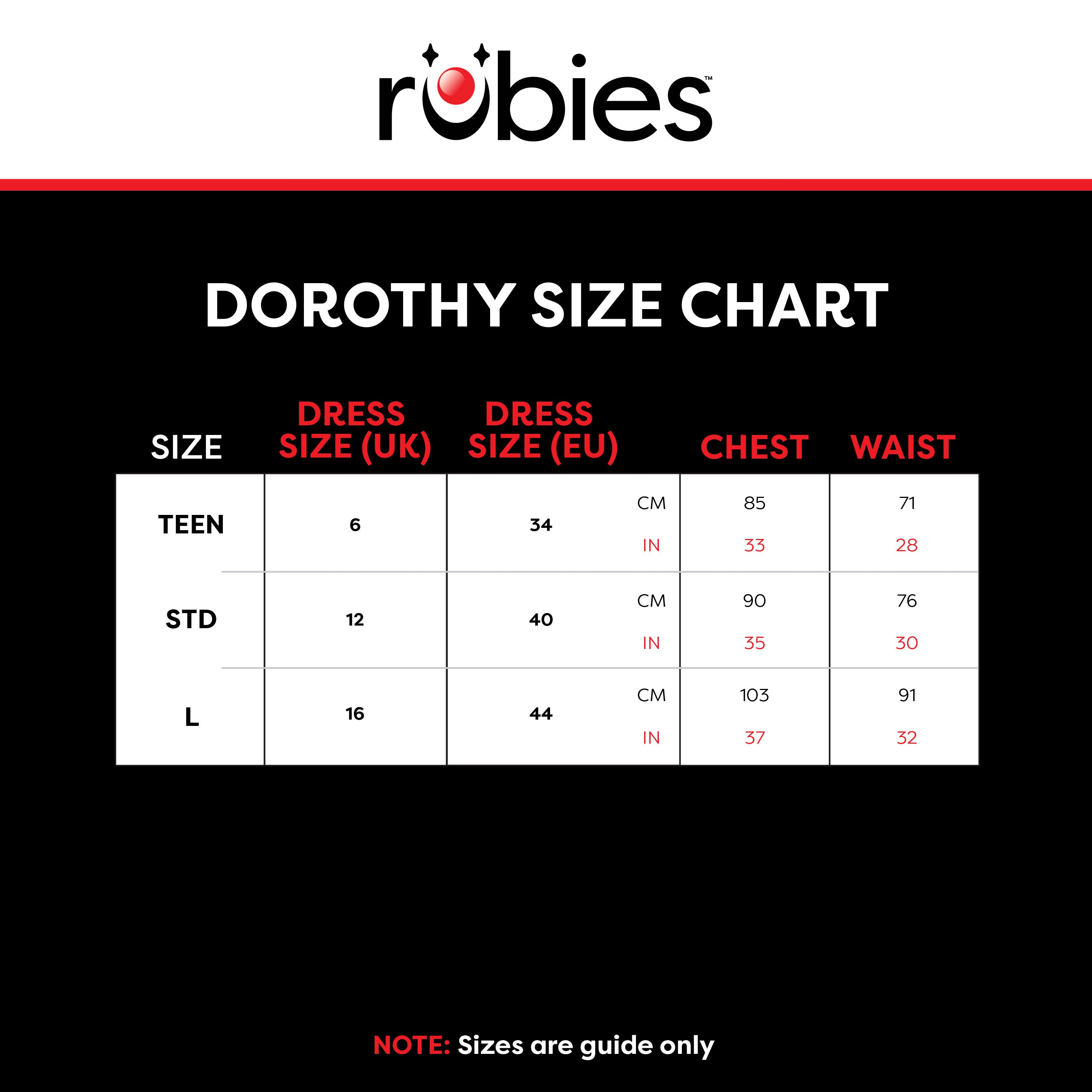 custom_dorothy size chart